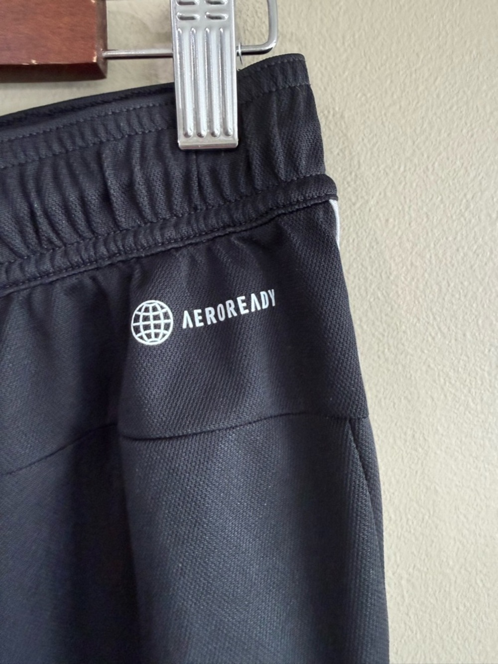 NEW adidas Black Men's Athletic Shorts White Side Stripes Zipper Pockets - Picture 5 of 8